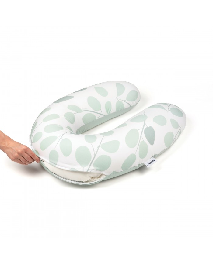 Grand coussin d'allaitement Buddy Leaves Aqua Green