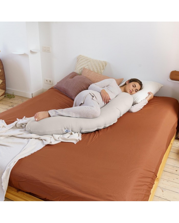 Grand coussin d'allaitement buddy Tetra Jersey Sand