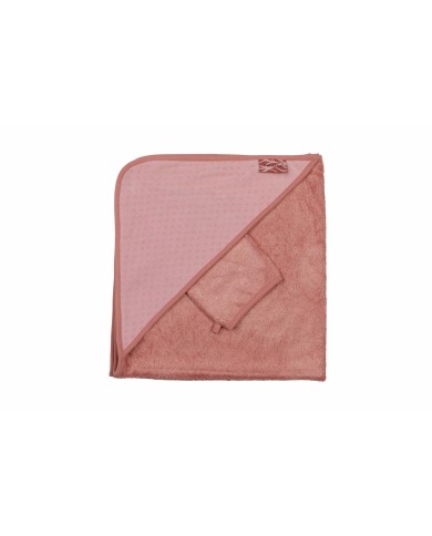 Sortie de bain + gant blush square Sortie de bain + gant blush square