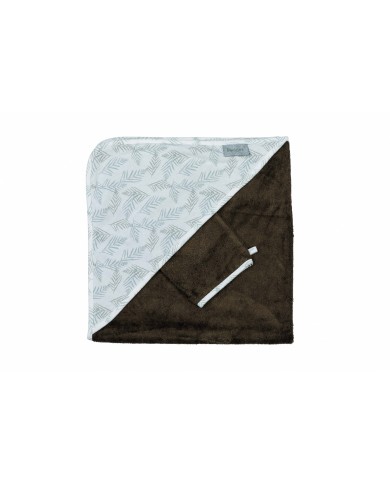 Sortie de bain + gant moss allover Sortie de bain + gant moss allover