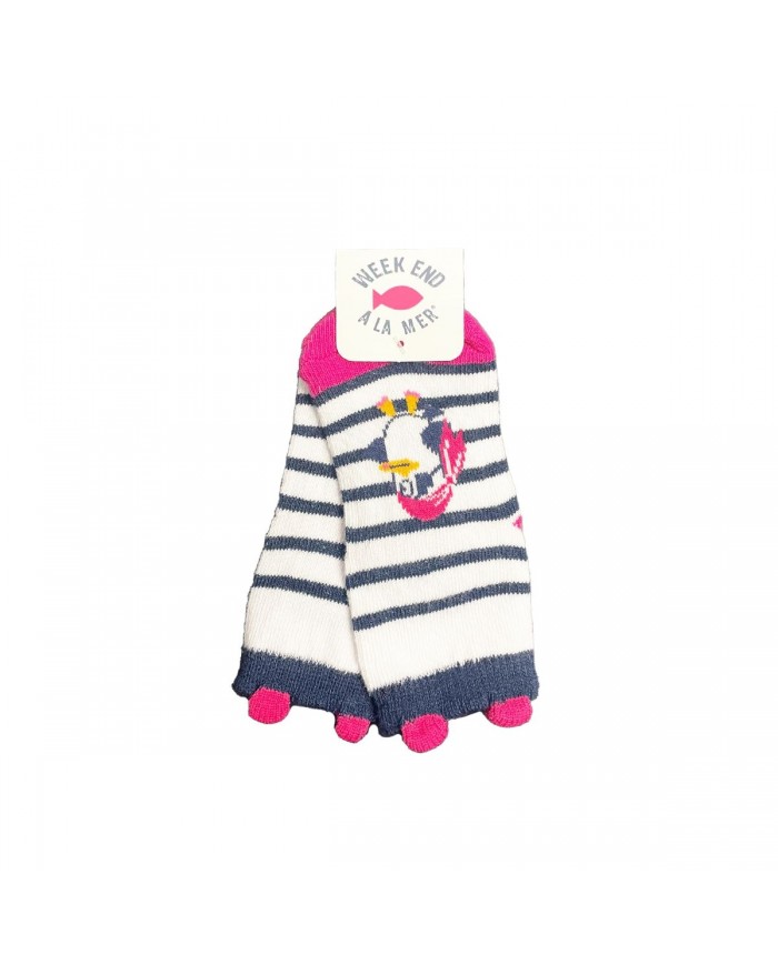 Pouetpouet Socks Bb blanc/navy T2