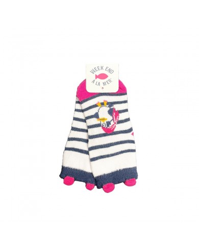 Pouetpouet Socks Bb blanc/navy T3