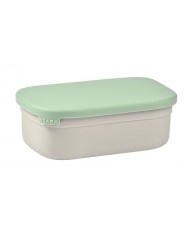 Boîte repas inox gris velours/vert sauge