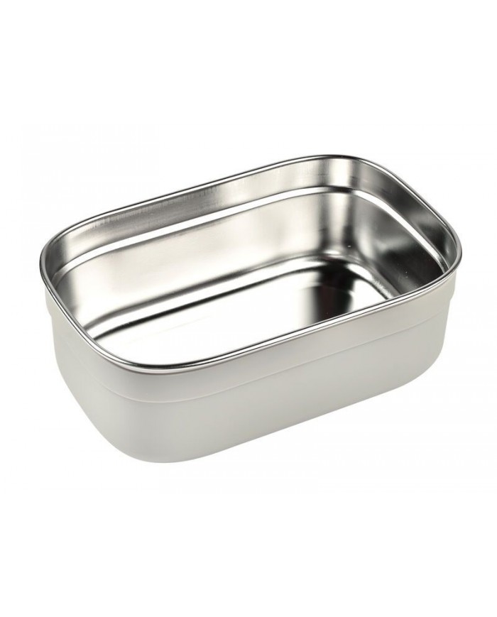 Boîte repas inox gris velours/vert sauge