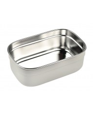 Boîte repas inox gris velours/vert sauge