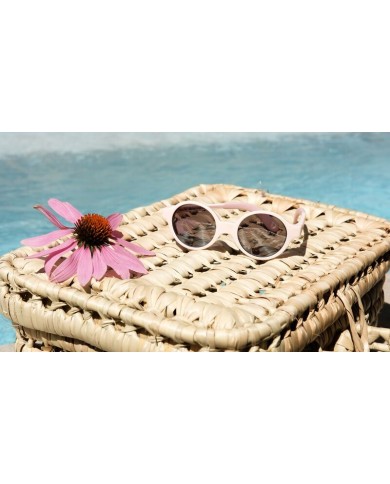 Lunettes cordon élastique 9-24 mois rose dragée effet miroir