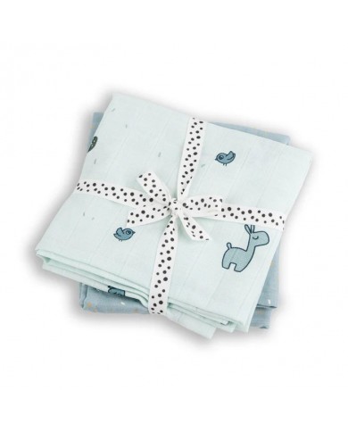 Tétras 120x120 (2 pcs) GOTS Lalee Blue Tétras 120x120 (2 pcs) GOTS Lalee Blue