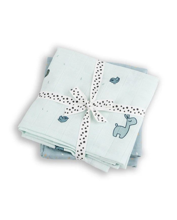 Tétras 120x120 (2 pcs) GOTS Lalee Blue Tétras 120x120 (2 pcs) GOTS Lalee Blue