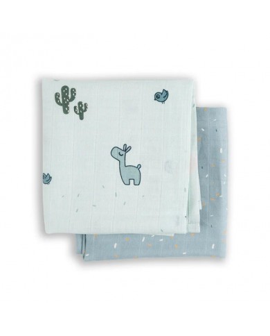 Tétras 120x120 (2 pcs) GOTS Lalee Blue Tétras 120x120 (2 pcs) GOTS Lalee Blue