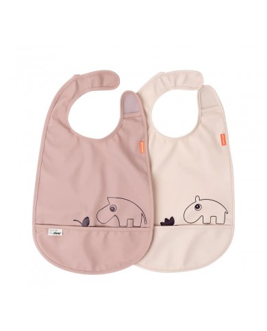 Bavoir velcro (2 pcs), Deer friends, Powder Bavoir velcro (2 pcs), Deer friends, Powder