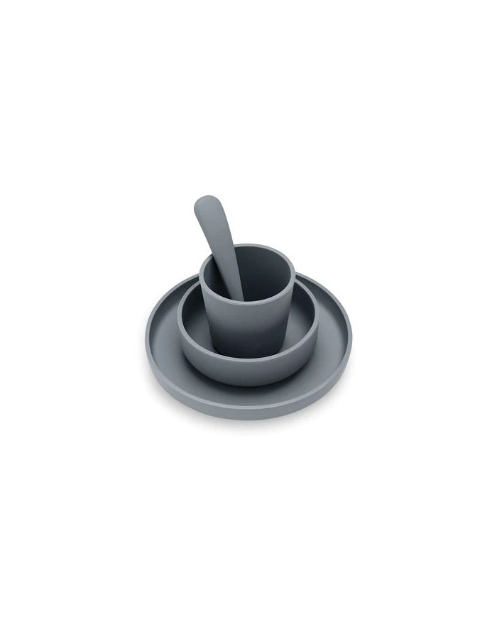 Set repas Silicone Storm Grey (4pcs)