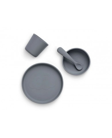 Set repas Silicone Storm Grey (4pcs)
