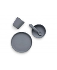 Set repas Silicone Storm Grey (4pcs)