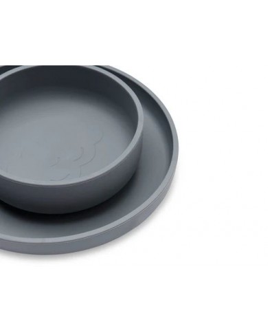 Set repas Silicone Storm Grey (4pcs)