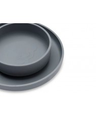 Set repas Silicone Storm Grey (4pcs)