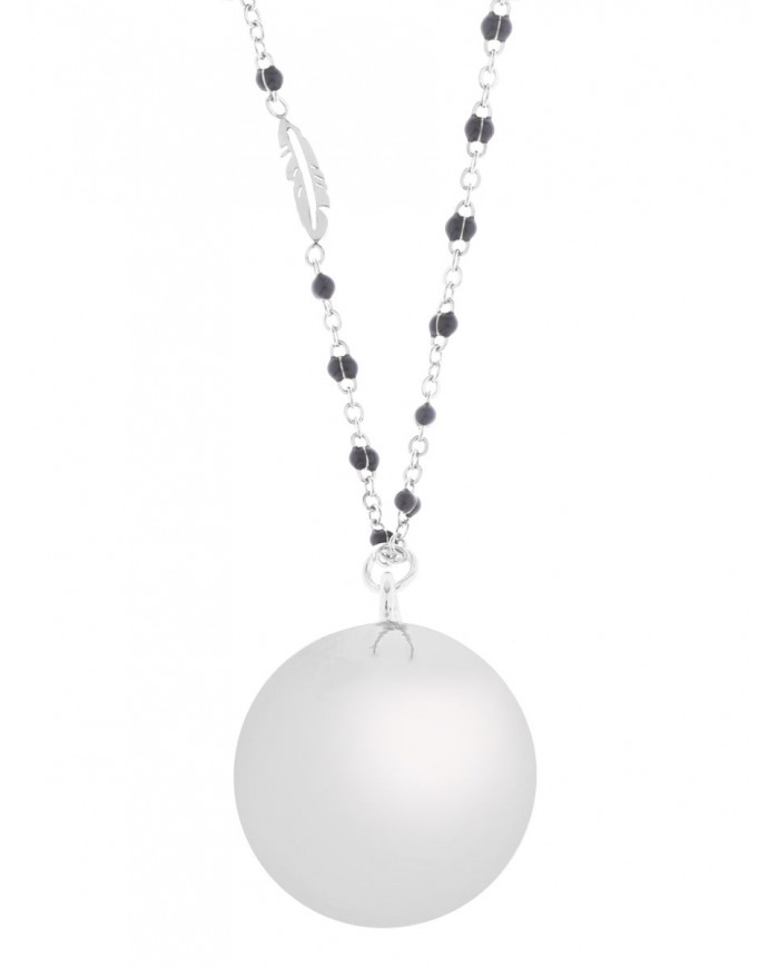 Bola acier perles grises Boule argente la plume