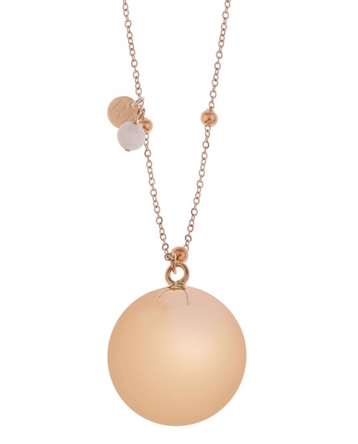 Bola acier billes Boule rose dore gemme quartz rose