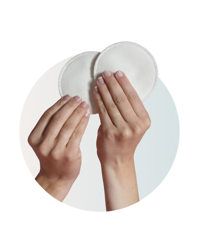 6 Coussinets d'allaitement lavable coton Blanc