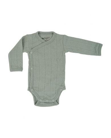 Body croisé à manches longues - Silt green