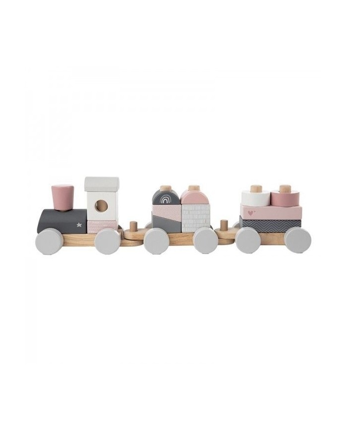 Train à blocs - Rose