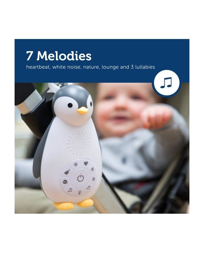 Veilleuse - boîte à musique pingouin - Zoe gris
