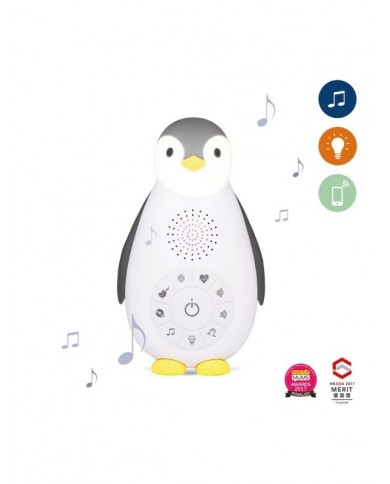 Veilleuse - boîte à musique pingouin - Zoe gris