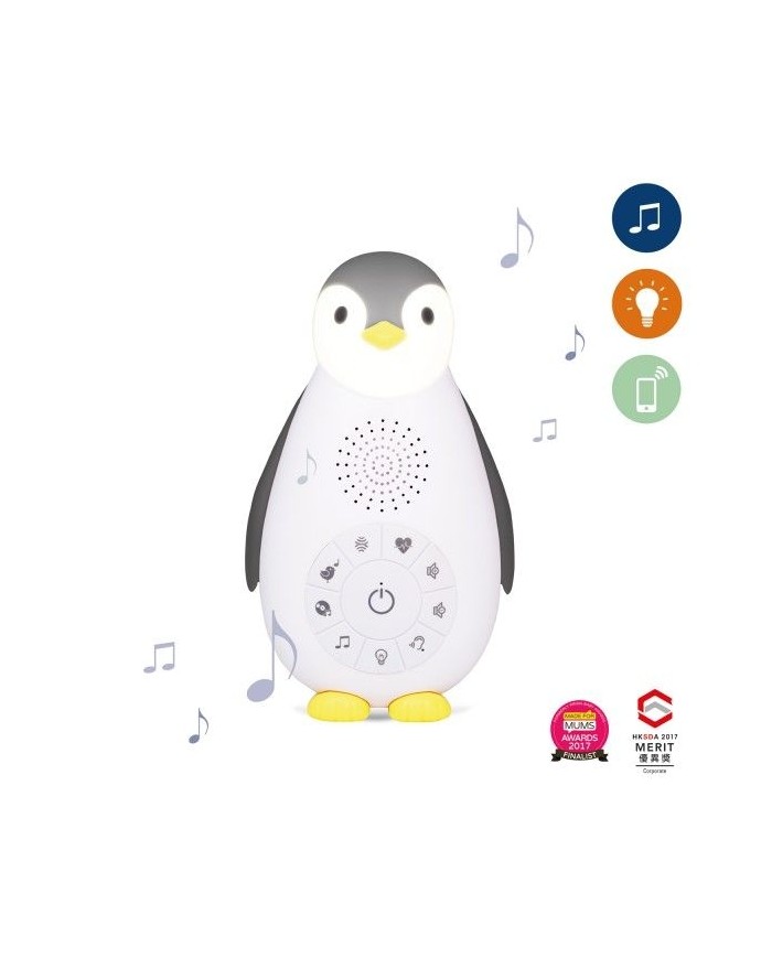 Veilleuse - boîte à musique pingouin - Zoe gris