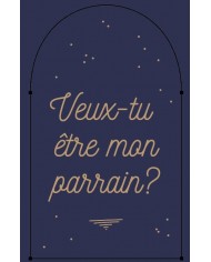 Autocollant - Veux-tu être mon parrain ? - Bleu