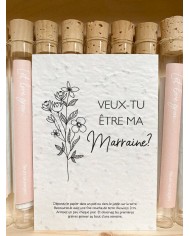 Tube avec carte ensemencée - Veux-tu être ma marraine ?