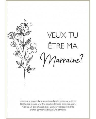 Tube avec carte ensemencée - Veux-tu être ma marraine ? Tube avec carte ensemencée - Veux-tu être ma marraine ?