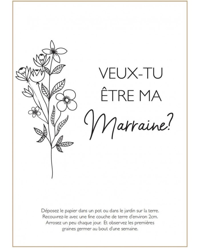 Tube avec carte ensemencée - Veux-tu être ma marraine ?