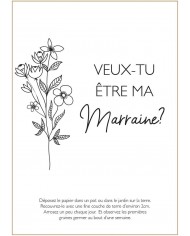Tube avec carte ensemencée - Veux-tu être ma marraine ?