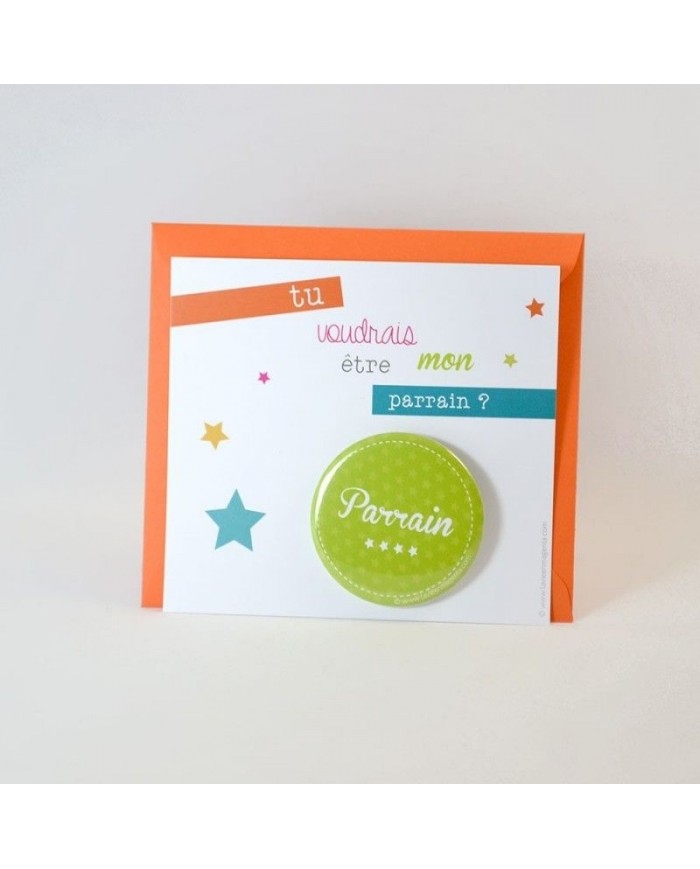 Badge vert - Tu voudrais être mon parrain ?