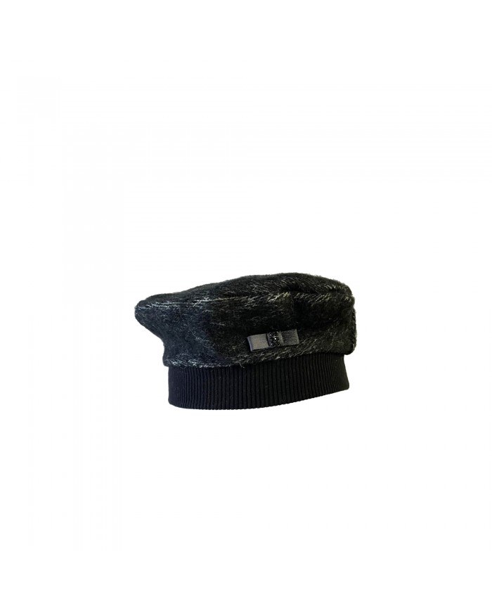 Beret chiné noir