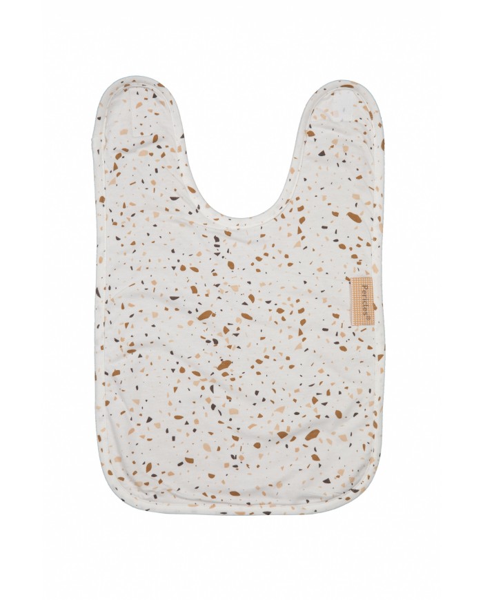 Bavoir Velcro Large  Sprinkles Taupe