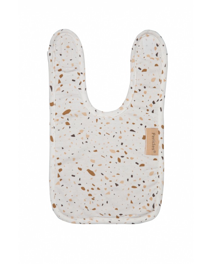 Bavoir Velcro Small  Sprinkles Taupe