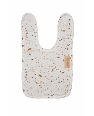 Bavoir Velcro Large  Sprinkles Taupe