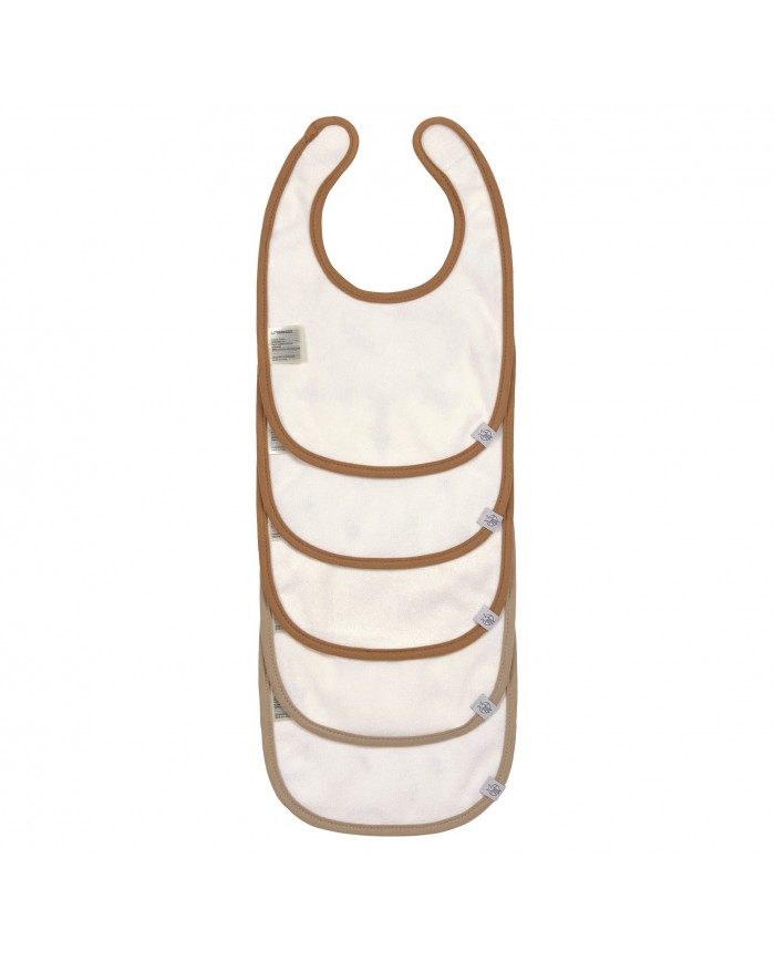 Lot 5 bavoirs éponge imperméable, Little Mateys bleu