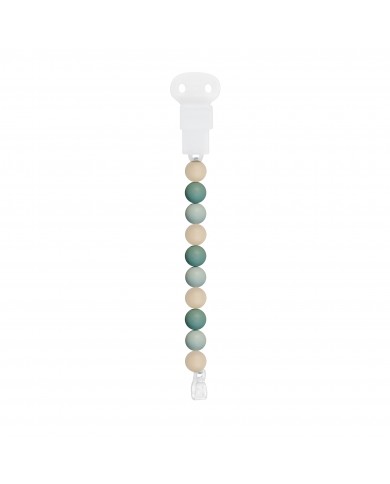 Attache tétine silicone vert /beige/sauge