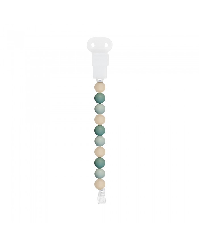 Attache tétine silicone vert /beige/sauge