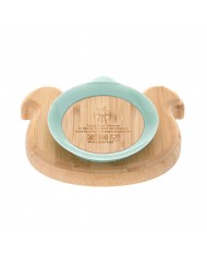 Assiette en bois de bambou avec ventouse, Little Chums Chien