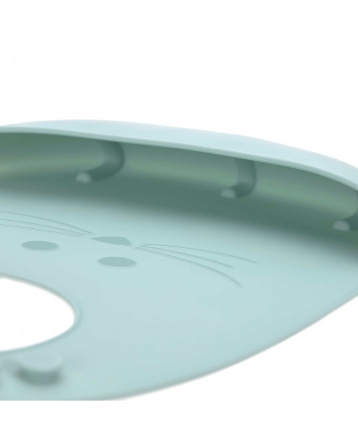 Bavoir silicone avec poche, Little Chums Souris Bleu