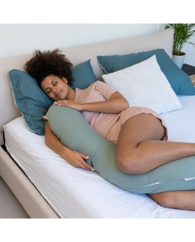 Grand coussin d'allaitement Buddy Tétra jersey green