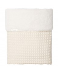 Couverture berceau waffle/teddy oslo 75x100cm - naturel/pebble