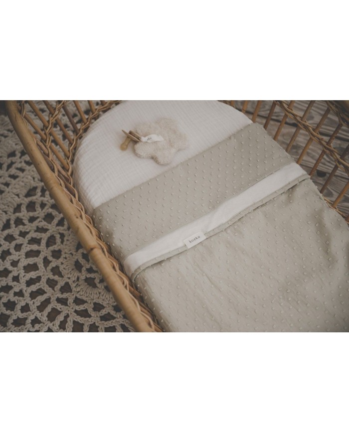 Couverture berceau 75x100cm cotton polaire napa sage