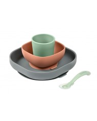 Set repas Silicone Storm Grey (4pcs)