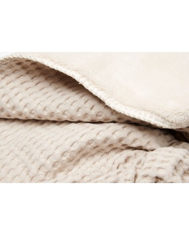 Couverture berceau 75x100cm teddy oslo - sand/pebble