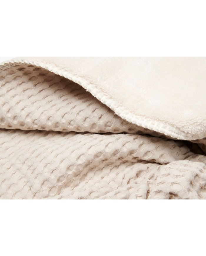 Couverture berceau 75x100cm teddy oslo - sand/pebble