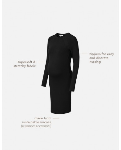 Robe d'allaitement Zane ultra soft - Black Robe d'allaitement Zane ultra soft - Black