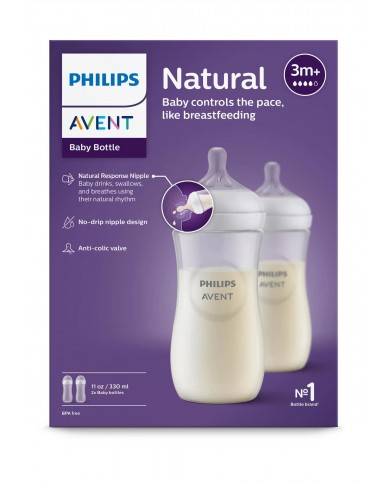 Lot de 2 biberons 330 ml - Natural 3.0 Lot de 2 biberons 330 ml - Natural 3.0